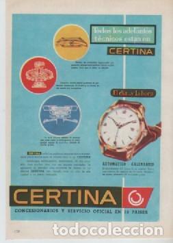 Coleccionismo: ANUNCIO PUBLICIDAD RELOJES CERTINA-BODEGAS GARVEY