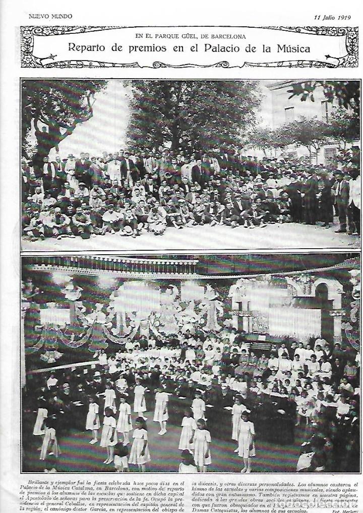Sammelleidenschaft Papier: A&Ntilde;O 1919 RECORTE PRENSA REPARTO PREMIOS EN EL PALAU DE LA MUSICA CATALANA CANTO CORAL ESCUELAS