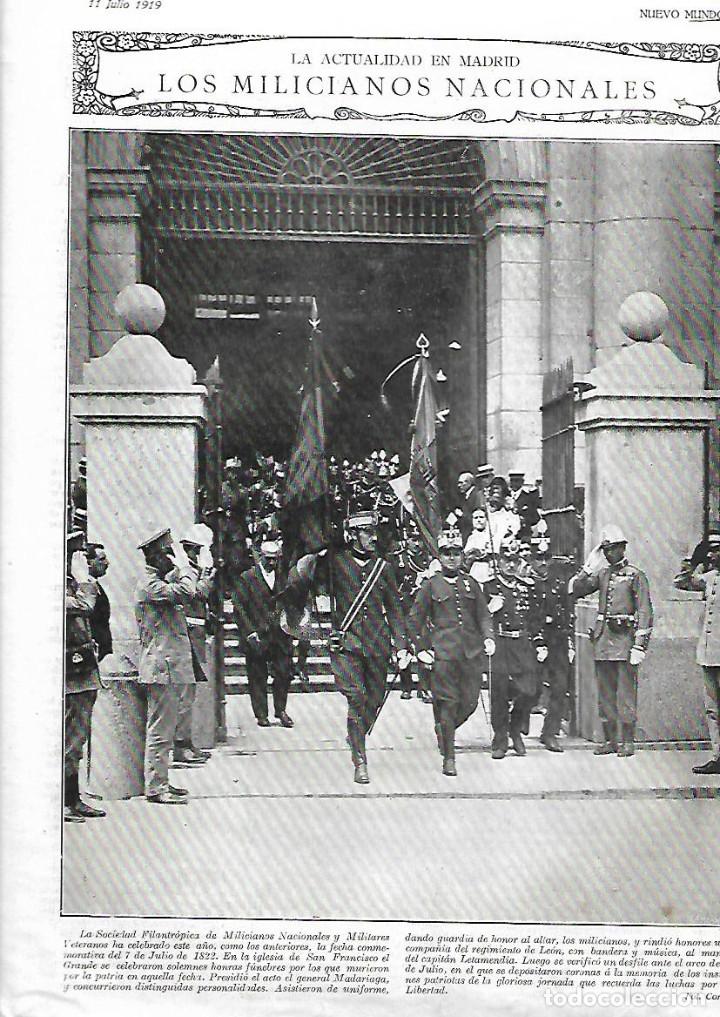 Collezionismo: A&Ntilde;O 1919 RECORTE PRENSA MADRID MILICIANOS NACIONALES VETERANOS MILITARES 7 JULIO 1822