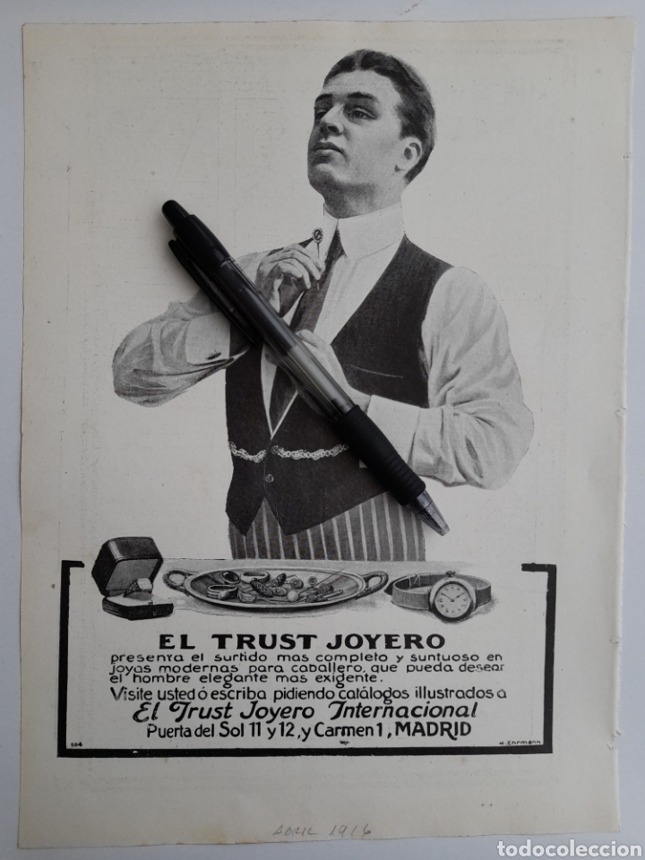 Coleccionismo: EL TRUST JOYERO. Hoja con publicidad. 1916