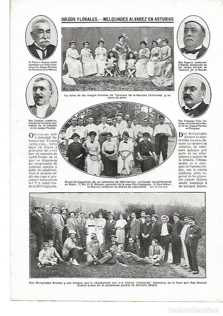 Collectionnisme: A&Ntilde;O 1912 RECORTE PRENSA TARAZONA DE LA MANCHA JUEGOS FLORALES PEDRO ACACIO CANDIDO COMBELLAR