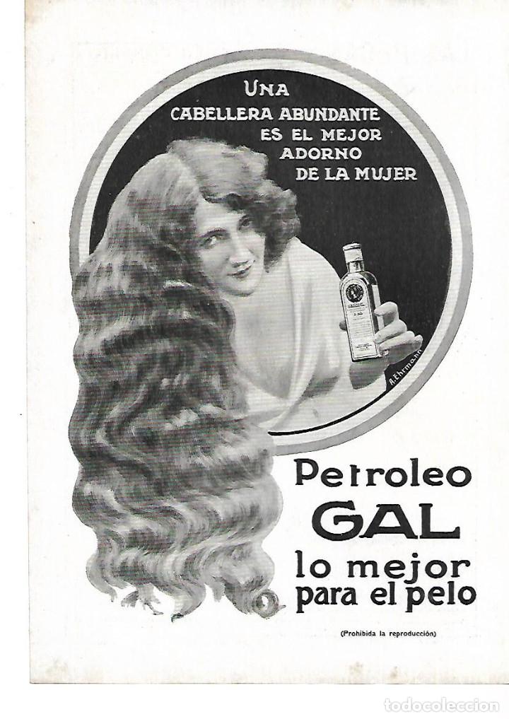 Collezionismo: A&Ntilde;O 1912 RECORTE PRENSA PUBLICIDAD PETROLEO GAL PARA EL PELO CABELLO