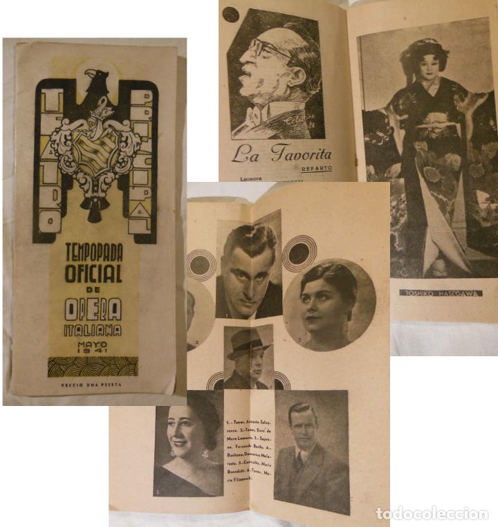 Colecionismo: TEATRO PRINCIPAL, VALENCIA. TEMPORADA OFICIAL DE OPERA ITALINA 1941. Programa Oficial.