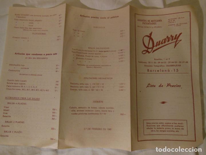 Colecionismo: DUARRY. Juguetes de Artesan&iacute;a Patentados. Lista de Precios. DOLLY y PLUMA (Marcas) 1960
