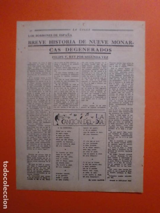 Collezionismo: BREVE HISTORIA DE NUEVE MONARCAS DEGENERADOS FELIPE V - LA COMPA&Ntilde;IA DE JESUS - 22/5/1931