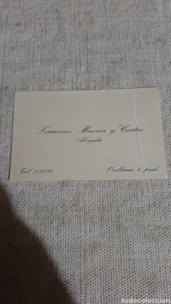 Collectionnisme: ABOGADO TARJETA VISITA ANTIGUA