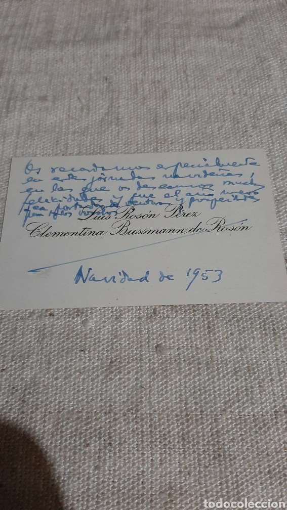 Sammelleidenschaft Papier: 1953 FELICITACI&Oacute;N NAVIDE&Ntilde;A LUIS ROS&Oacute;N P&Eacute;REZ CLEMENTINA BUSSMANN DE ROS&Oacute;N