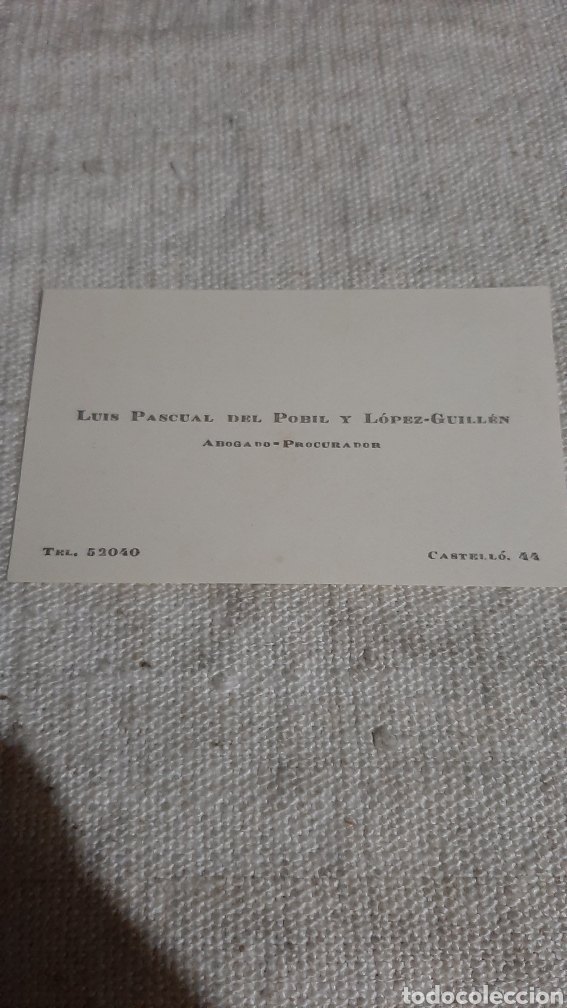 Collectionnisme: ABOGADO TARJETA VISITA VINTAGE