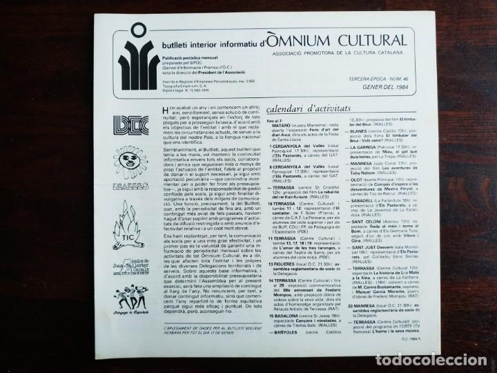 Coleccionismo: Una revista n&ordm; 46 de Omnium Cultural butllet&iacute; gener 1984, diez numeros a elegir del 47 al 57
