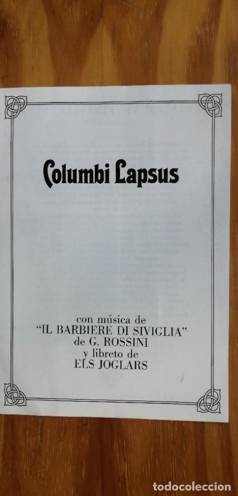 Coleccionismo: PROGRAMA DE MANO TEATRO - COLUMBI LAPSUS, DE ELS JOGLARS - 1989 - Foto 1