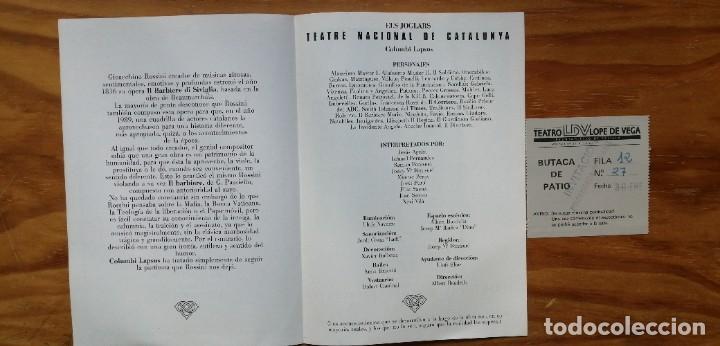 Coleccionismo: PROGRAMA DE MANO TEATRO - COLUMBI LAPSUS, DE ELS JOGLARS - 1989 - Foto 2