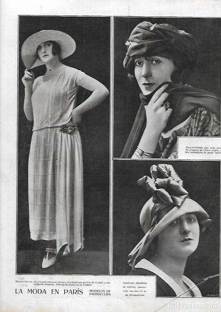 Coleccionismo: A&Ntilde;O 1923 RECORTE PRENSA MUJER LA MODA EN PARIS SOMBREROS VESTIDO MODELOS DE PRIMAVERA
