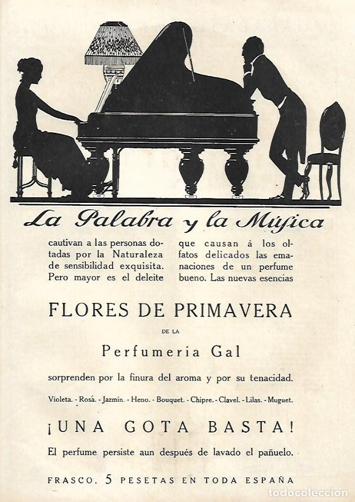 Coleccionismo: A&Ntilde;O 1923 RECORTE PRENSA PUBLICIDAD PERFUME FLORES DE PRIMAVERA PERFUMERIA GAL