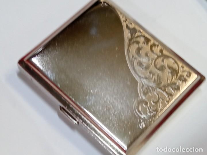 Coleccionismo: pitillera aluminio decorada - Foto 1