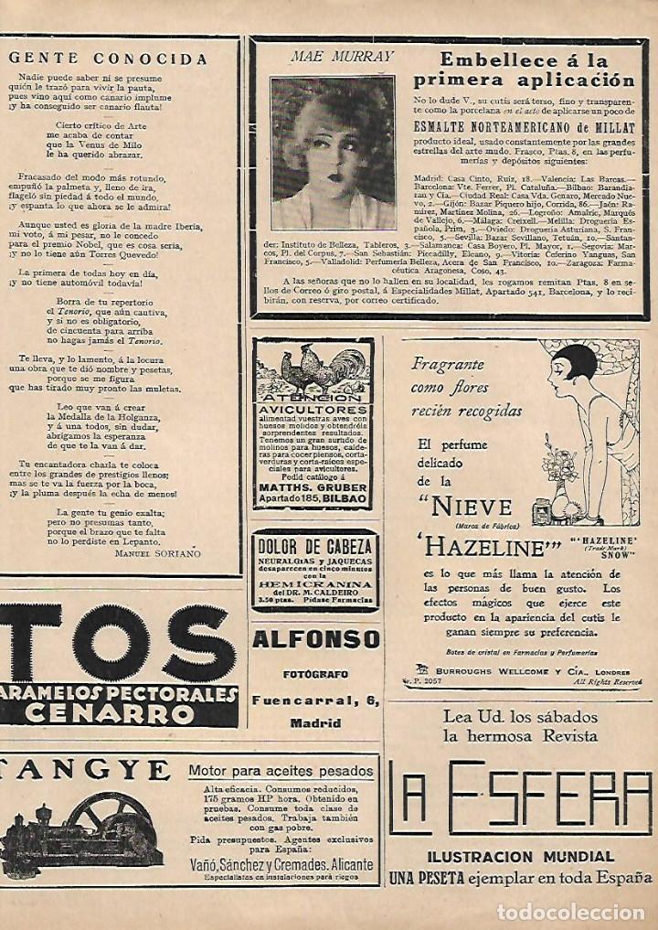 Coleccionismo: A&Ntilde;O 1929 RECORTE PRENSA PUBLICIDAD COSMETICA ESMALTE NORTEAMERICANO MILLAT MAE MURRAY
