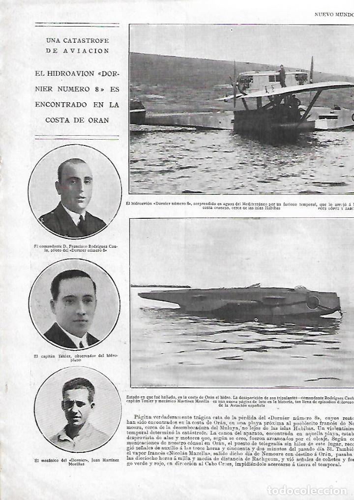Sammelleidenschaft Papier: A&Ntilde;O 1929 HOJA NOTICIA CATASTROFE AVIACION HUNDIMIENTO HIDROAVION DORNIER NUMERO 8 TAULER