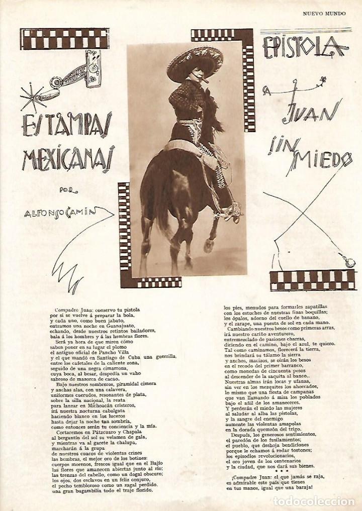 Collezionismo: A&Ntilde;O 1929 RECORTE PRENSA POESIA EPISTOLA JUAN SIN MIEDO MEXICO POR ALFONSO CAMIN
