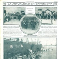 Coleccionismo: LAMINA HOJA-BARCELONA FIESTA DEL CLUB NATACIÓN- BARCO ASILO NAVAL ESPAÑOL-NIÑA CON TELÉFONO-AÑO 1913