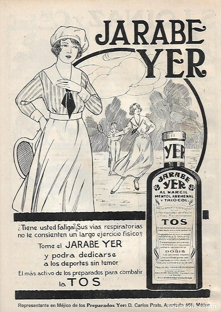 Colecionismo: A&Ntilde;O 1919 RECORTE PRENSA PUBLICIDAD JARABE YER PARA LA TOS
