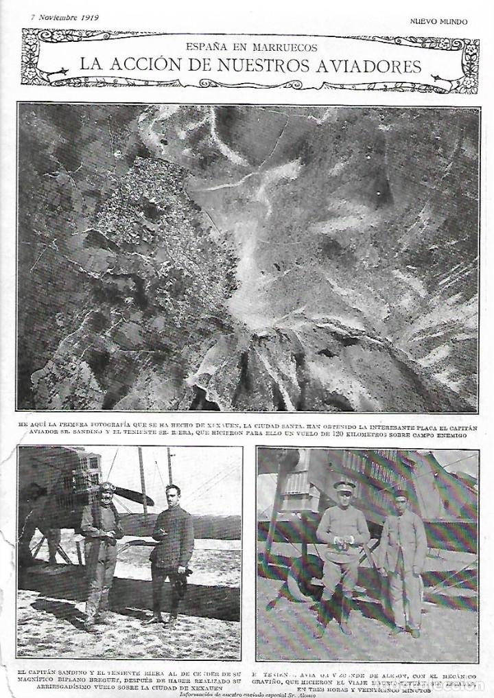 Collezionismo: A&Ntilde;O 1919 RECORTE PRENSA PRIMERA FOTOGRAFIA AEREA DE XEXAUEN AVIACION CAPITAN SANDINO TENIENTE RIERA