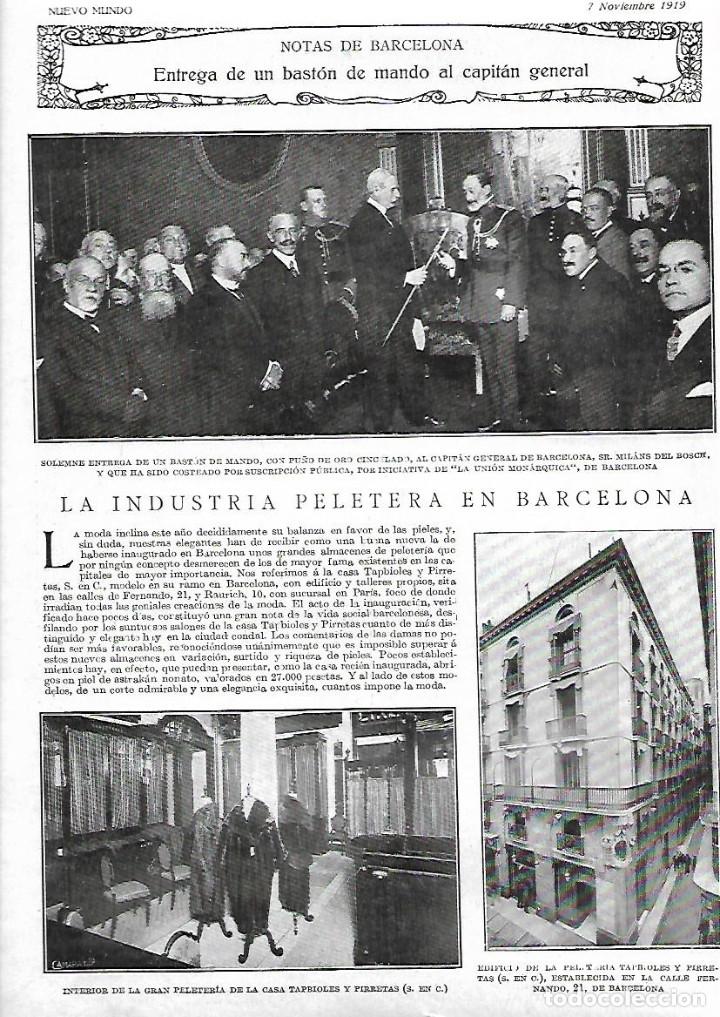 Coleccionismo: A&Ntilde;O 1919 RECORTE PRENSA INDUSTRIA PELETERA BARCELONA PELETERIA CASA TAPBIOLES PIRRETAS