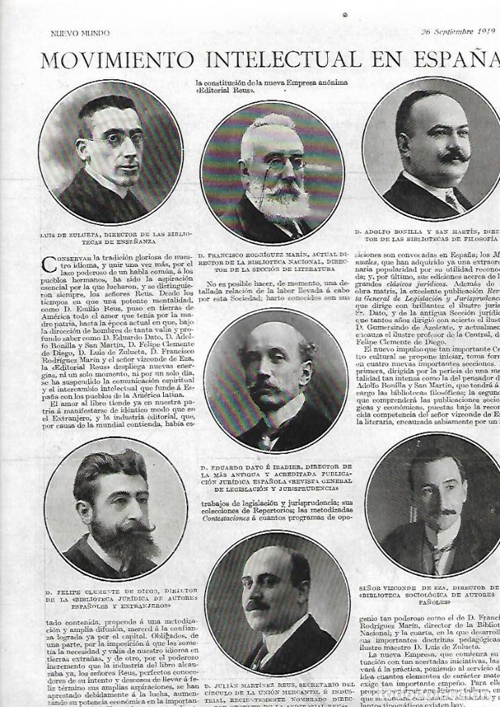 Collezionismo: A&Ntilde;O 1919 CULTURA CONSTITUCION EDITORIAL REUS DATO ZULUETA RODRIGUEZ MARIN VIZCONDE DE EZA BONILLA