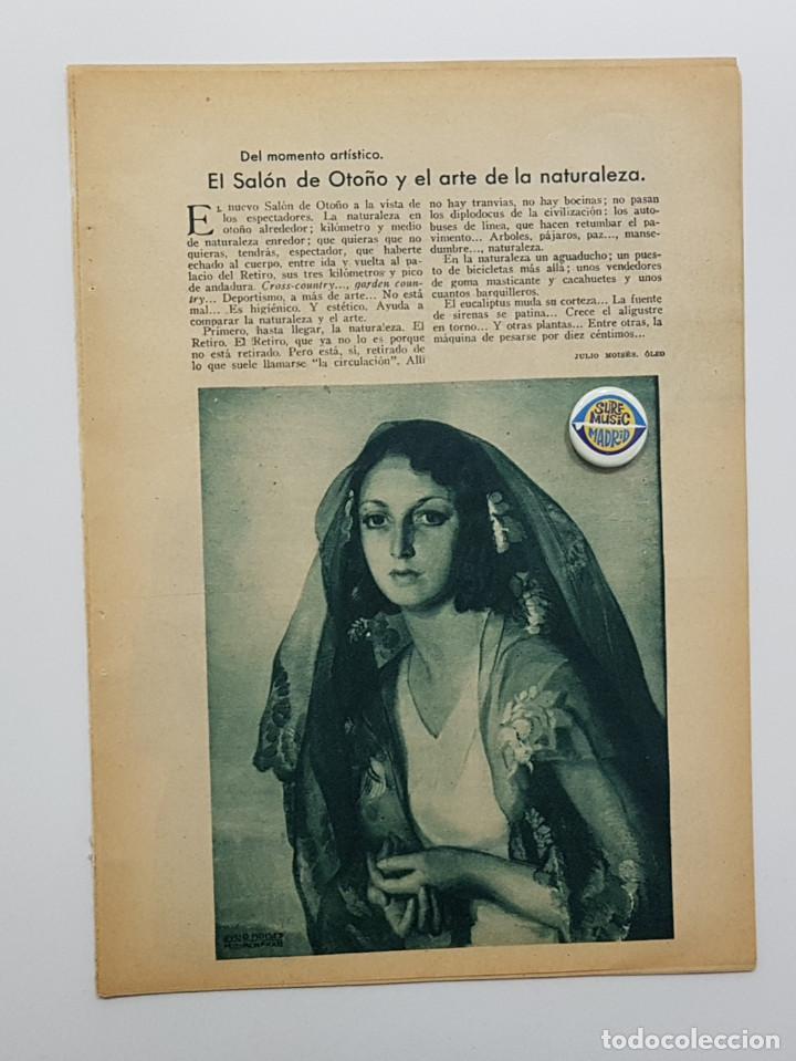 Collezionismo: 1932. 4 Hojas. Sal&oacute;n de Oto&ntilde;o Bellas Artes en El Retiro.Ricardo de Orueta. Juan Ibero