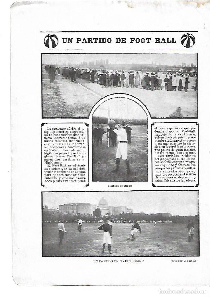 Collezionismo: A&Ntilde;O 190? RECORTE PRENSA DEPORTES UN PARTIDO DE FUTBOL EN EL HIPODROMO DE MADRID