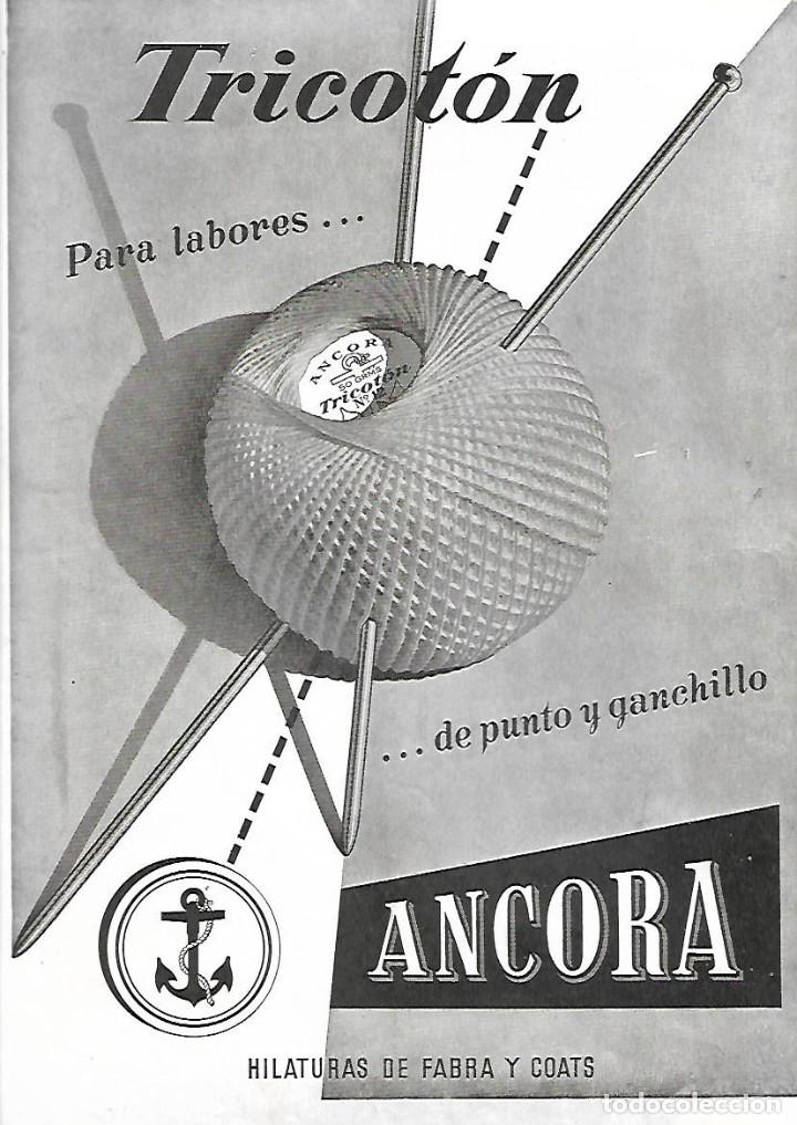 Sammelleidenschaft Papier: A&Ntilde;O 1956 RECORTE PRENSA PUBLICIDAD HILO TRICOTON ANCORA LABORES HILATURAS FABRA Y COATS