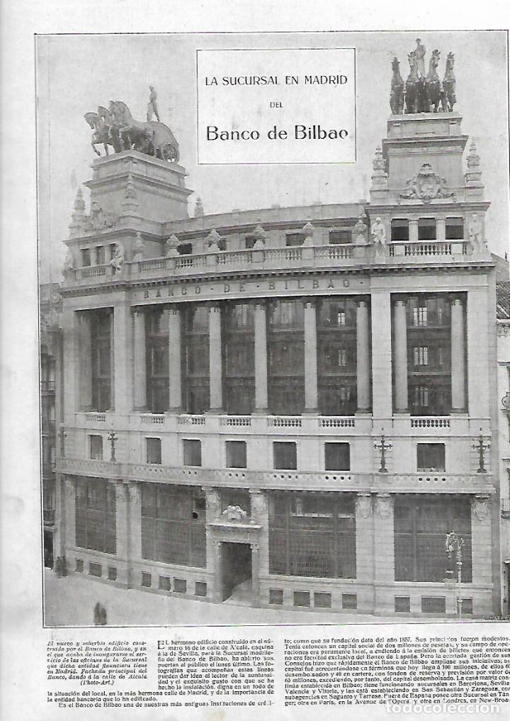 Sammelleidenschaft Papier: A&Ntilde;O 1923 RECORTE PRENSA ARQUITECTURA EDIFICIO SUCURSAL DEL BANCO DE BILBAO EN MADRID