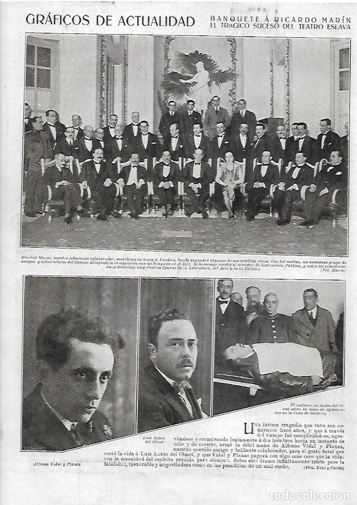 Collectionnisme: A&Ntilde;O 1923 RECORTE PRENSA MUERTE ANTON DEL OLMET POR ALFONSO VIDAL PLANAS TEATRO ESLAVA