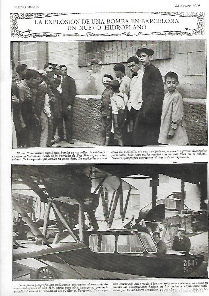 Collecting paper: A&Ntilde;O 1919 RECORTE PRENSA TERRORISMO BARCELONA EXPLOSION BOMBA TALLER CALDERERIA CALLE LLULL SAN MARTI