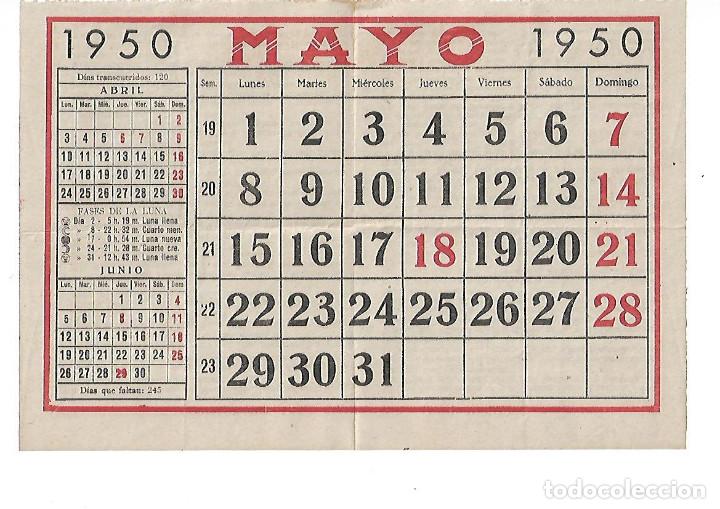 Sammelleidenschaft Papier: A&Ntilde;O 1950 HOJA DE CALENDARIO DE MAYO DE 1950 SANTORAL