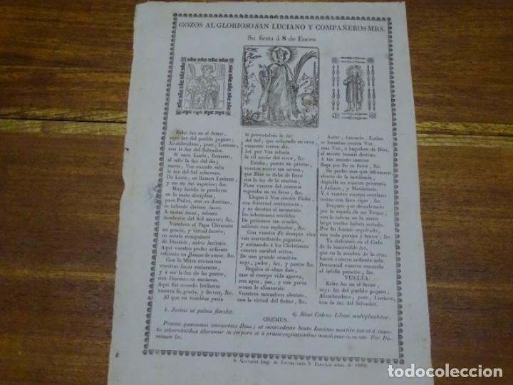 Sammelleidenschaft Papier: GOIG-ALABANZA DE SAN LUCIANO Y COMPA&Ntilde;EROS MRS.SANT GERVASIO.TORRAS. 1886.