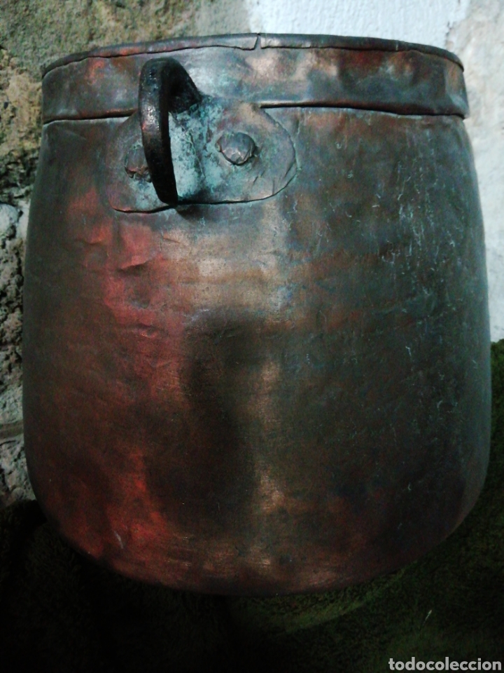 Coleccionismo: Olla de cobre antigua grande - Foto 4