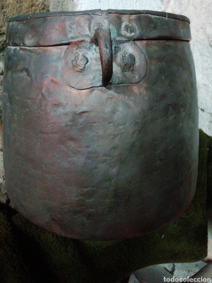 Coleccionismo: Olla de cobre antigua grande - Foto 5