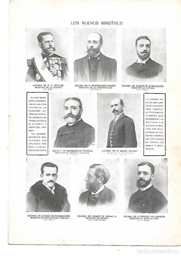 Coleccionismo: A&Ntilde;O 1901 RECORTE PRENSA CAMBIO DE GOBIERNOS NUEVOS MINISTROS WEYLER MORET SAGASTA MINISTERIOS