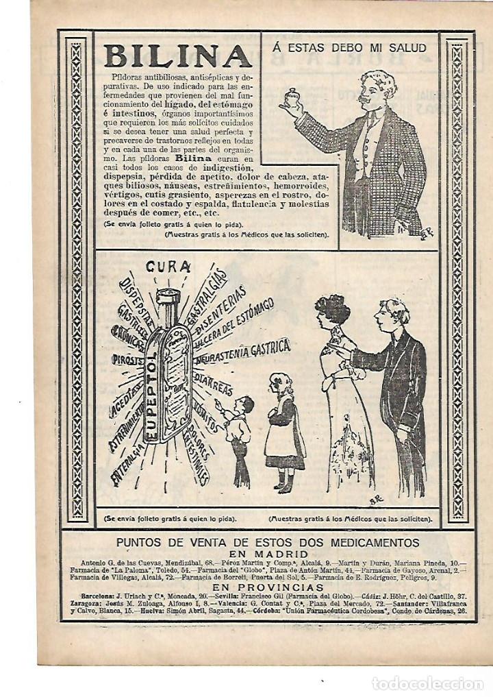 Sammelleidenschaft Papier: A&Ntilde;O 1912 RECORTE PRENSA PUBLICIDAD BILINA EUPEPTOL PRODUCTOS FARMACEUTICOS
