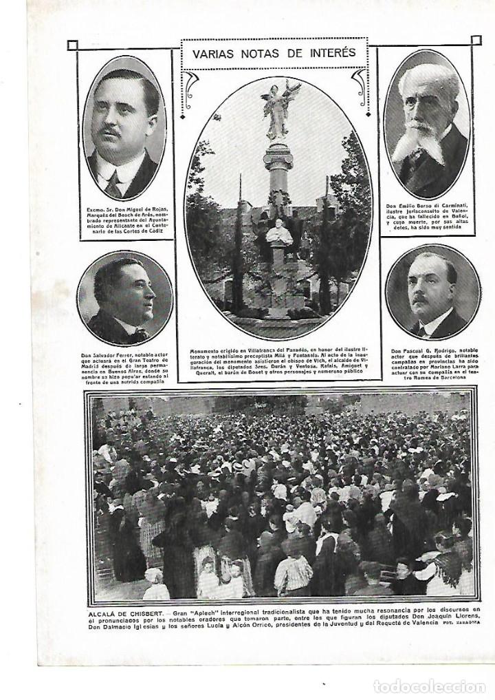 Collectionnisme: A&Ntilde;O 1912 RECORTE PRENSA VILAFRANCA DEL PENEDES INAUGURACION MONUMENTO MILA I FONTANALS AYUNTAMIENTO