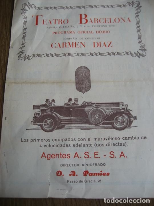 Coleccionismo: Teatro Barcelona. Rambla Catalu&ntilde;a 2 y 4.Programa oficial Diario. Desplegable. Graham Paige