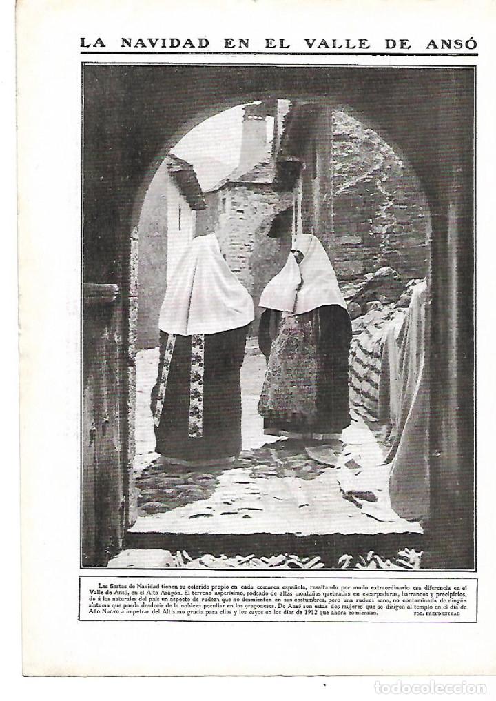 Collectionnisme: A&Ntilde;O 1912 RECORTE PRENSA NAVIDAD EN EL VALLE DE ANSO TRAJES TIPICOS COSTUMBRES ALTO ARAGON