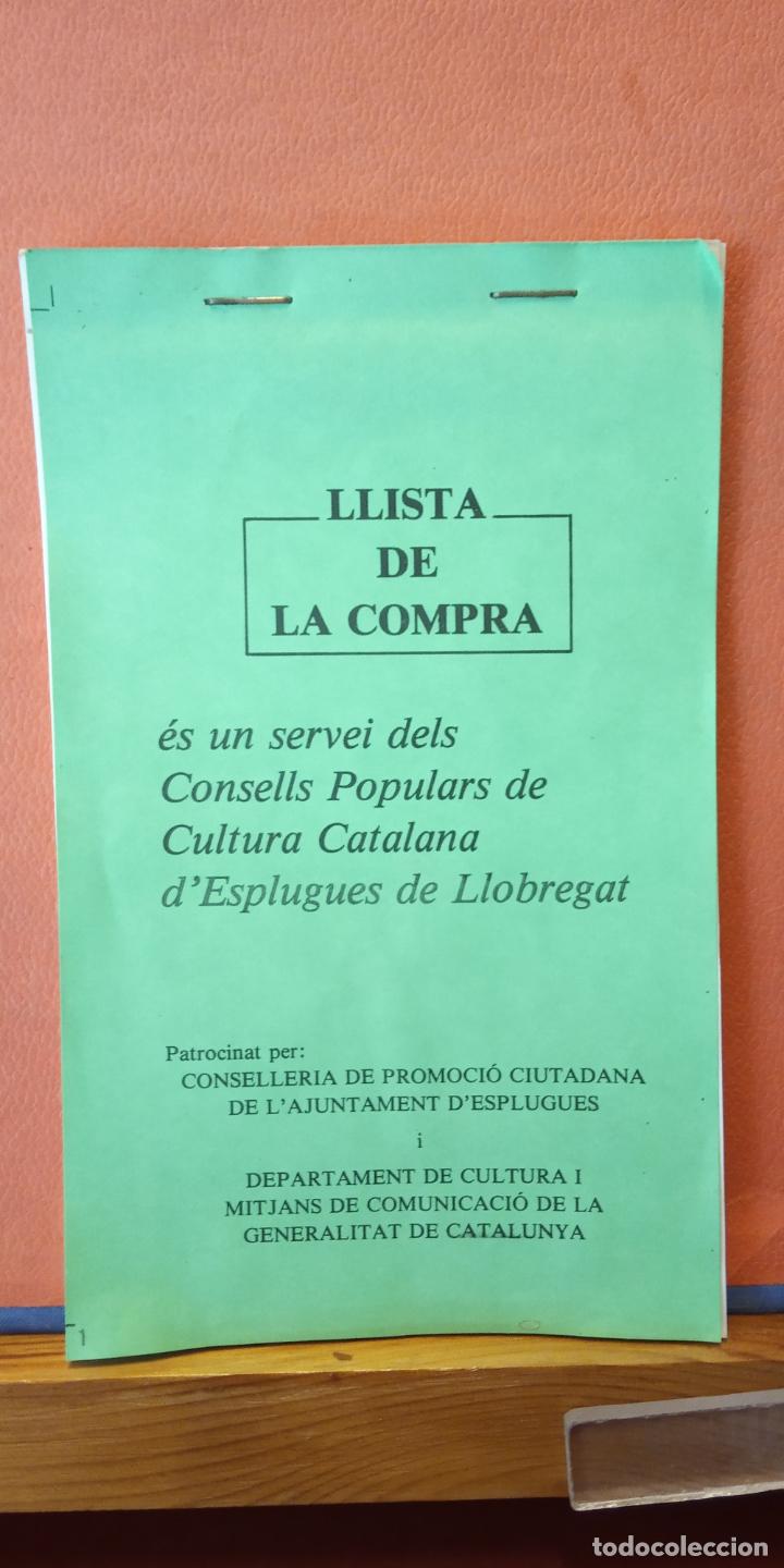 Collezionismo: LLISTA DE LA COMPRA. DEPARTAMENT DE CULTURA I MITJANS DE COMUNICACI&Oacute; DE LA GENERALITAT DE CATALUNYA.