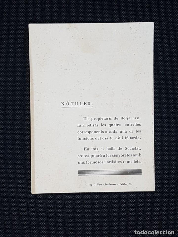 Coleccionismo: Programa FESTA MAJOR DE MOLLERUSA 1934 - Foto 2