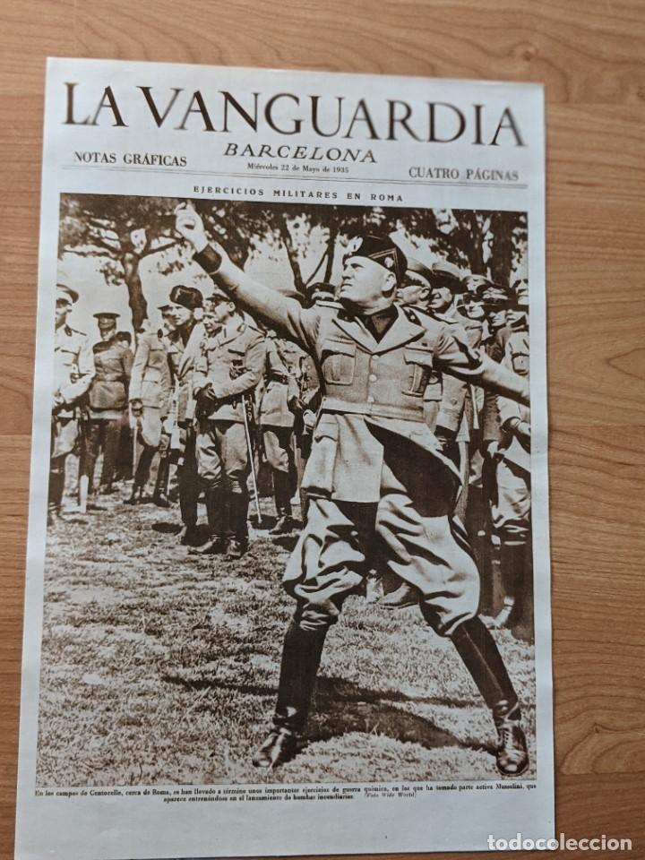 Coleccionismo: REPRODUCCI&Oacute;N PORTADA DE LA VANGUARDIA A&Ntilde;O 1935 L&Aacute;MINA N&ordm; 39 &laquo;MUSSOLINI&raquo;