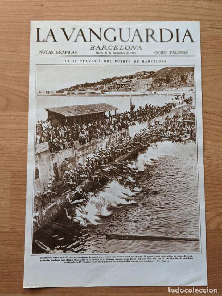 Collezionismo: REPRODUCCI&Oacute;N PORTADA DE LA VANGUARDIA A&Ntilde;O 1934 L&Aacute;MINA N&ordm; 36 &laquo;TRAVES&Iacute;A PUERTO DE BARCELONA&raquo;