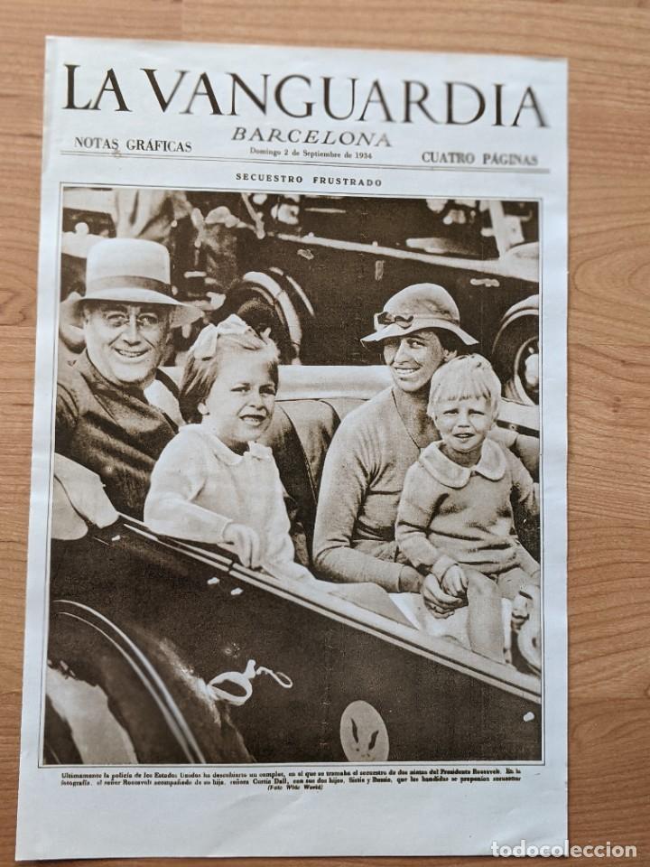Coleccionismo: REPRODUCCI&Oacute;N PORTADA DE LA VANGUARDIA A&Ntilde;O 1934 L&Aacute;MINA N&ordm; 33 &laquo;ROOSEVELT&raquo;