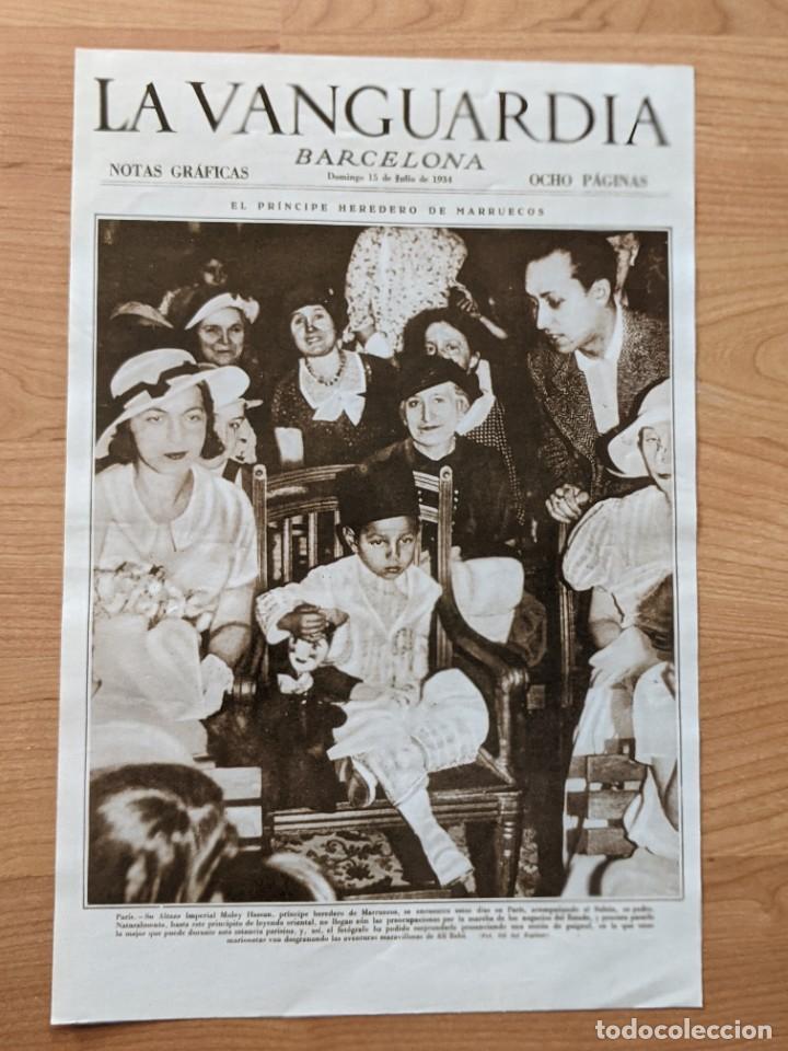 Coleccionismo: REPRODUCCI&Oacute;N PORTADA DE LA VANGUARDIA A&Ntilde;O 1934 L&Aacute;MINA N&ordm; 31 &laquo;PR&Iacute;NCIPE HERDERO MARRUECOS&raquo;