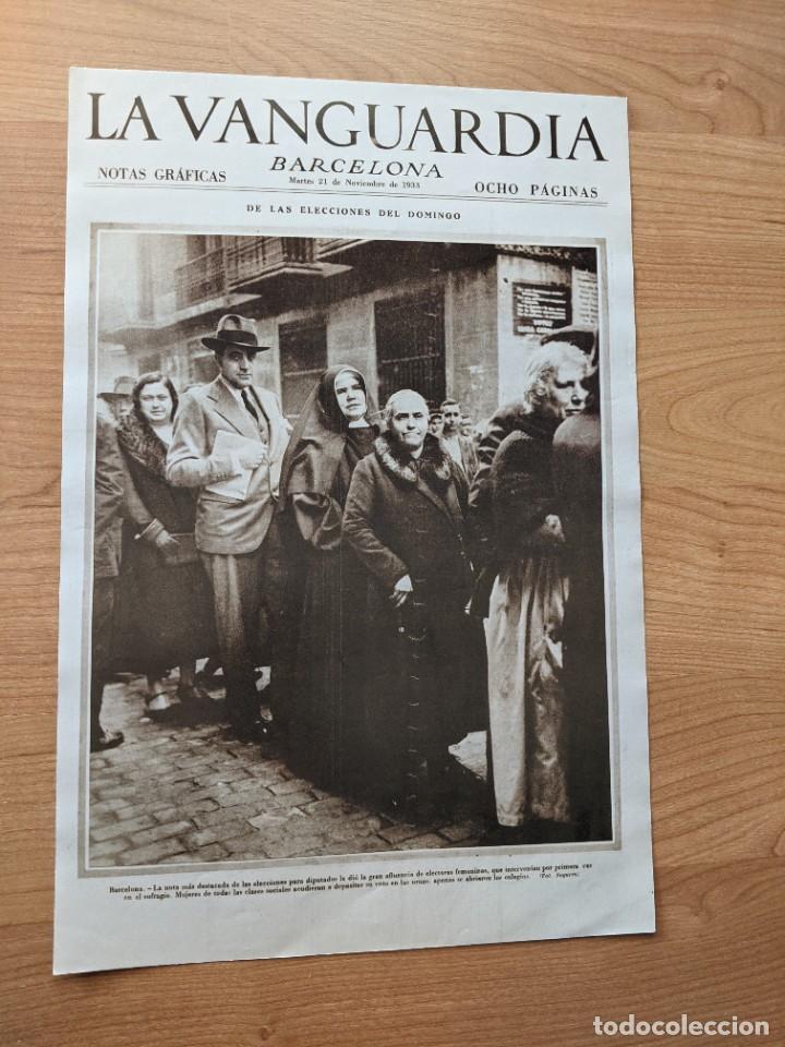 Coleccionismo: REPRODUCCI&Oacute;N PORTADA DE LA VANGUARDIA A&Ntilde;O 1933 L&Aacute;MINA N&ordm; 25 &laquo;ELECCIONES DEL DOMINGO&raquo;