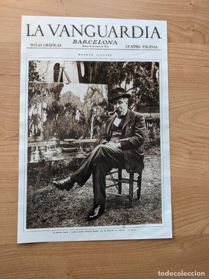 Coleccionismo: REPRODUCCI&Oacute;N PORTADA DE LA VANGUARDIA A&Ntilde;O 1931 L&Aacute;MINA N&ordm; 12 &laquo;SANTIAGO RUSI&Ntilde;OL&raquo;