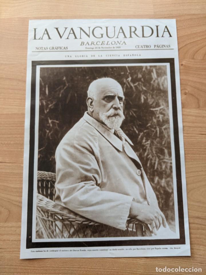 Coleccionismo: REPRODUCCI&Oacute;N PORTADA DE LA VANGUARDIA A&Ntilde;O 1929 L&Aacute;MINA N&ordm; 4 &laquo;DOCTOR FERRAN&raquo;